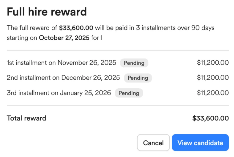 All Payments section screenshot