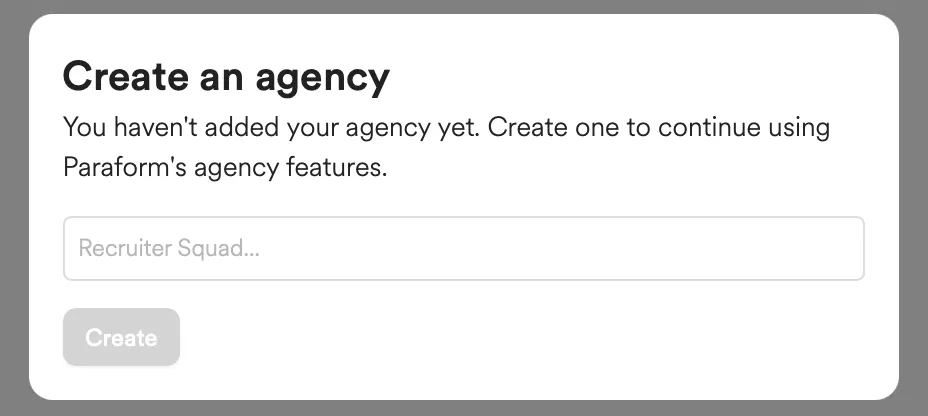 Create an agency screen prompt