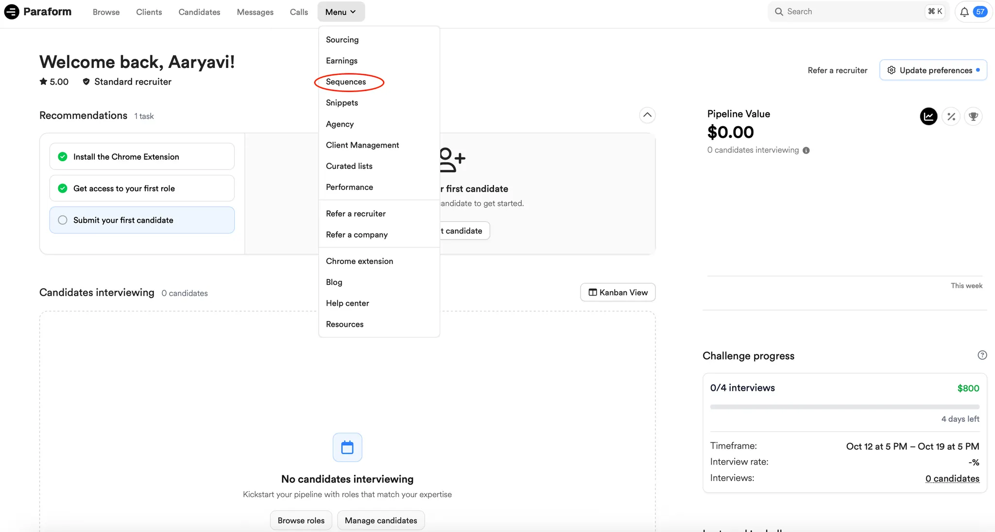Email sequence setup screenshot