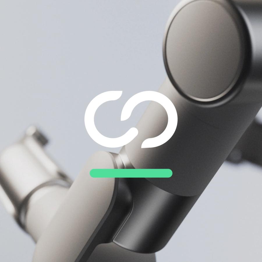 The Cobot symbol on the robot arm