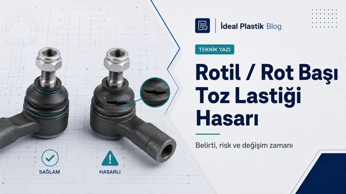 Sağlam ve yırtılmış rot başı toz lastiğinin karşılaştırılması