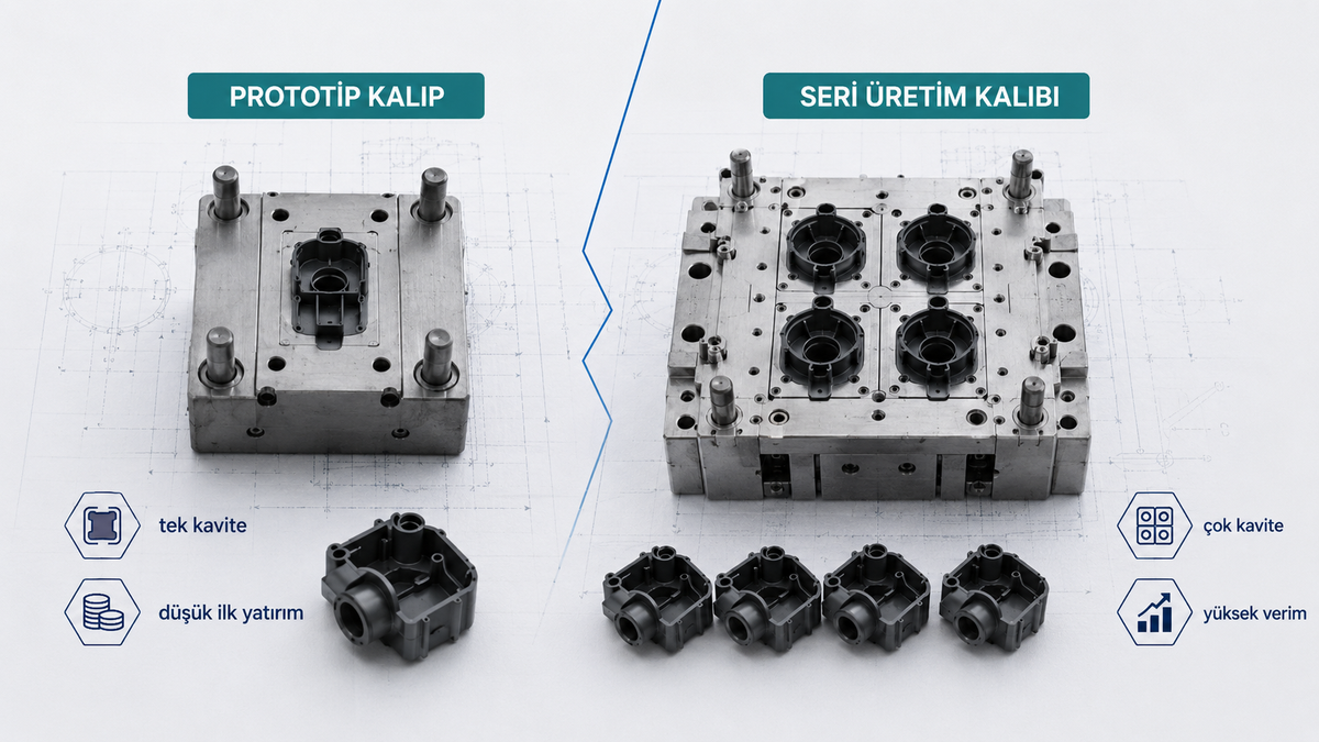 Prototip kalıp ile seri üretim kalıbının üretim kapasitesi karşılaştırması