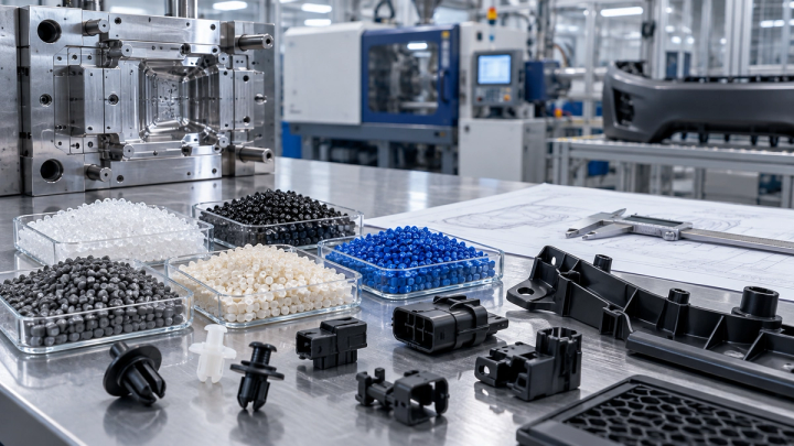Otomotiv plastik parçaları için mühendislik plastikleri, granüller ve enjeksiyon kalıbı