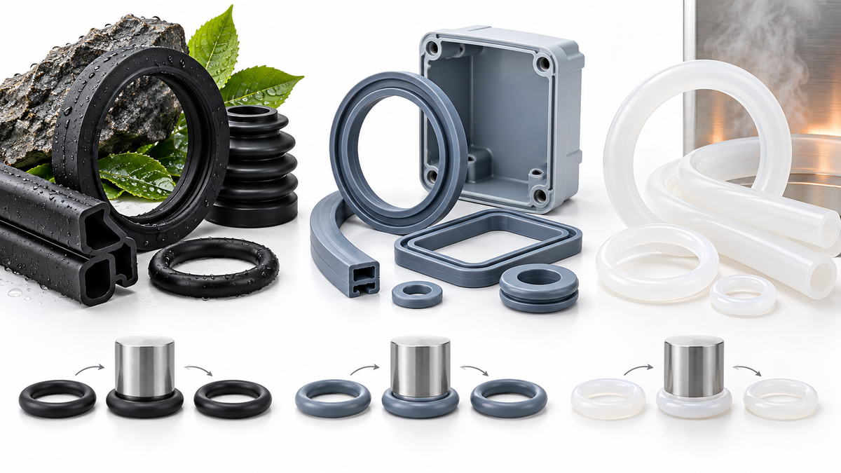 EPDM, TPE ve silikonun çevresel dayanım ve sıkıştırma davranışı karşılaştırması