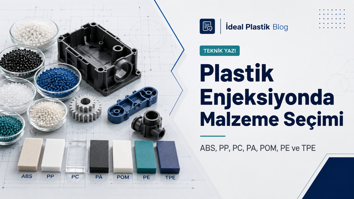Plastik enjeksiyonda kullanılan ABS, PP, PC, PA, POM, PE ve TPE malzemeleri
