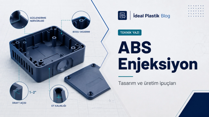 ABS enjeksiyon parçasında rib, boss, draft açısı ve et kalınlığı detayları