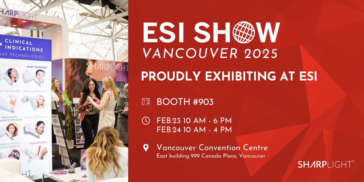 Join SharpLight at ESI Vancouver 2025, Booth #903, to meet the SharpLight team, experience cutting-edge aesthetic technology, and live demos