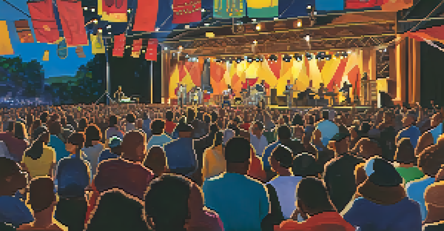 A lively performance at the Pittsburgh International Jazz Festival, featuring diverse musicians and an enthusiastic audience celebrating music.