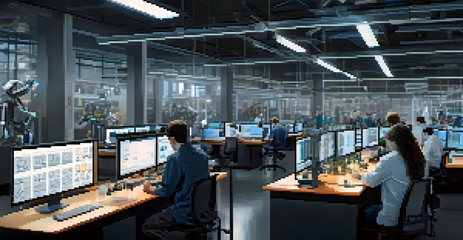 Students and researchers working on robotics in a lab at Carnegie Mellon University.