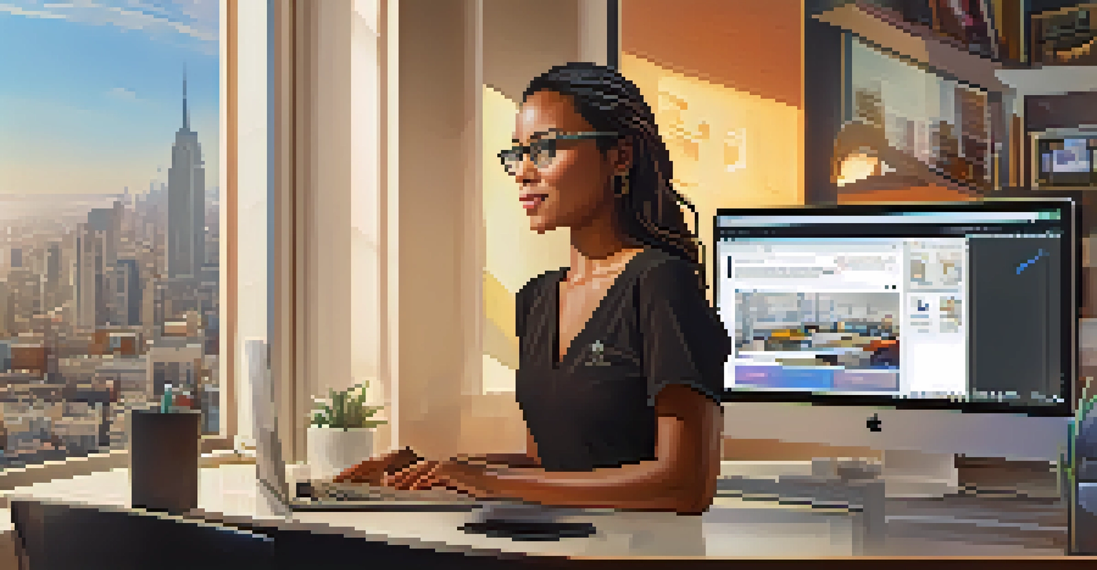 A female tech entrepreneur confidently presenting her software solution in her startup office.