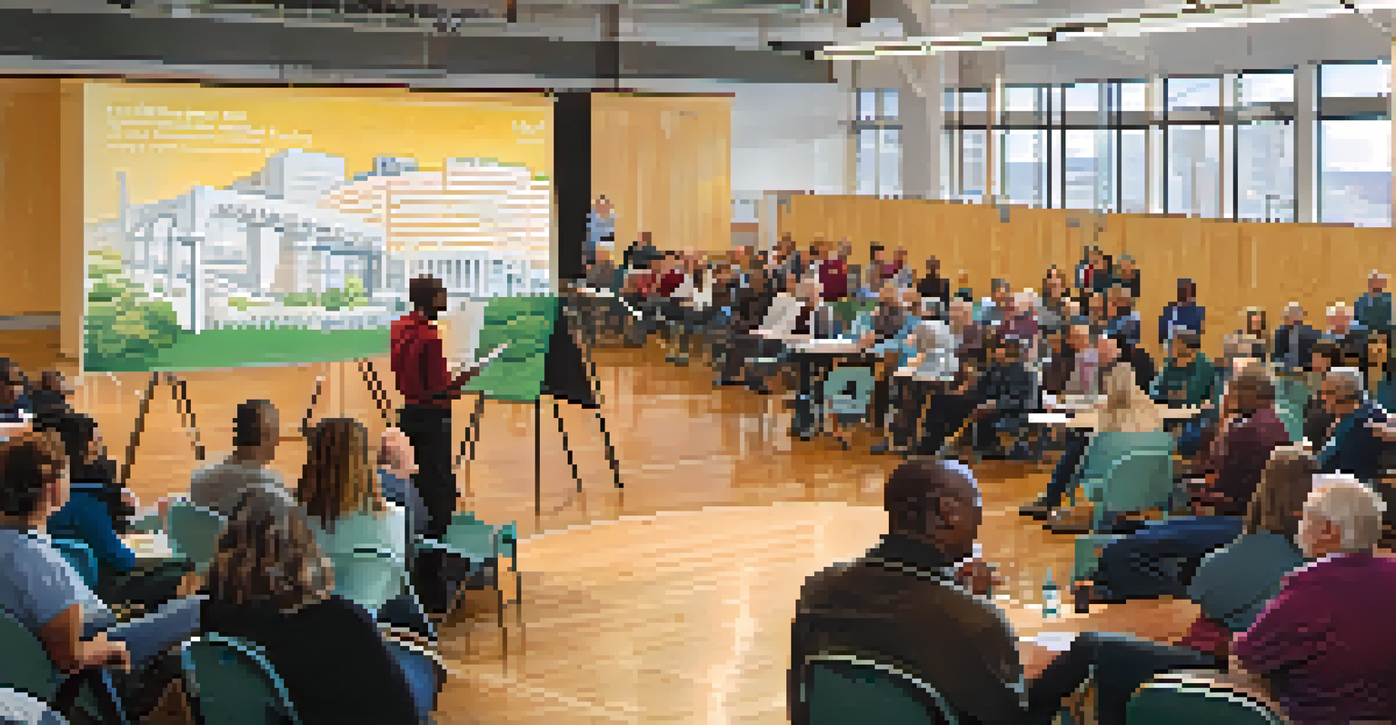 A community meeting in Pittsburgh with residents discussing transportation initiatives, highlighting civic engagement and collaboration.