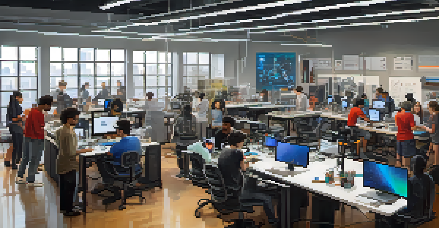 Diverse students collaborating on a robotics project in a bright workspace at Carnegie Mellon University.