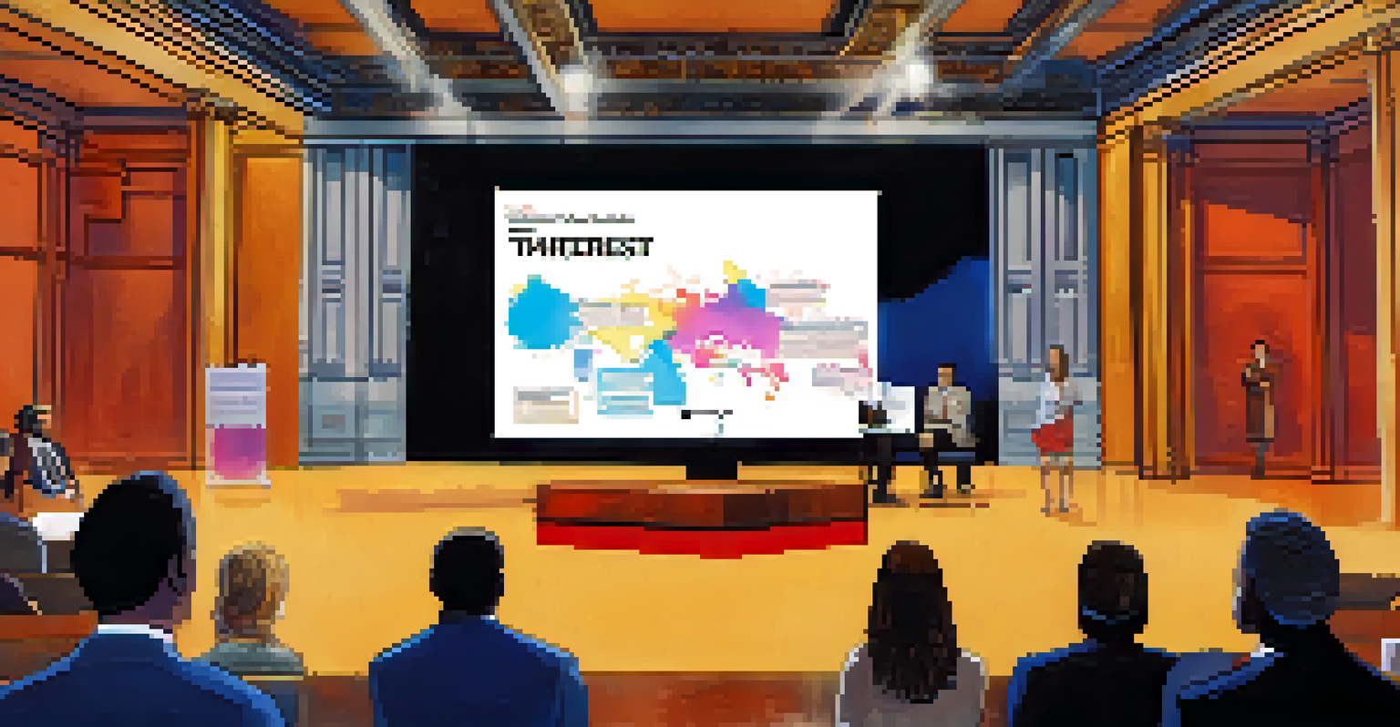A student presenting a startup idea at the Carnegie Mellon Venture Challenge, with judges and an audience engaged in the background.
