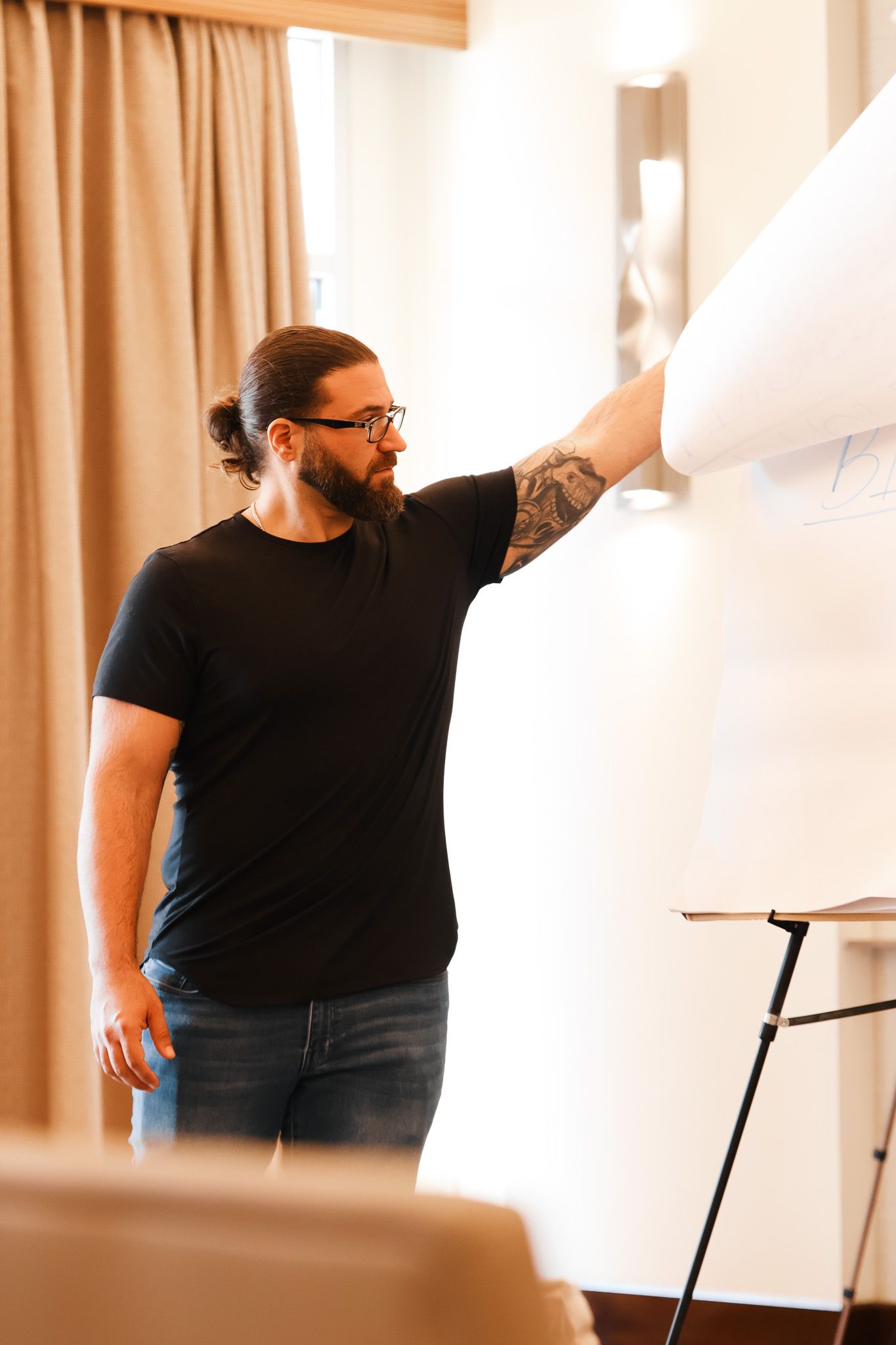 Practicing with a flipchart