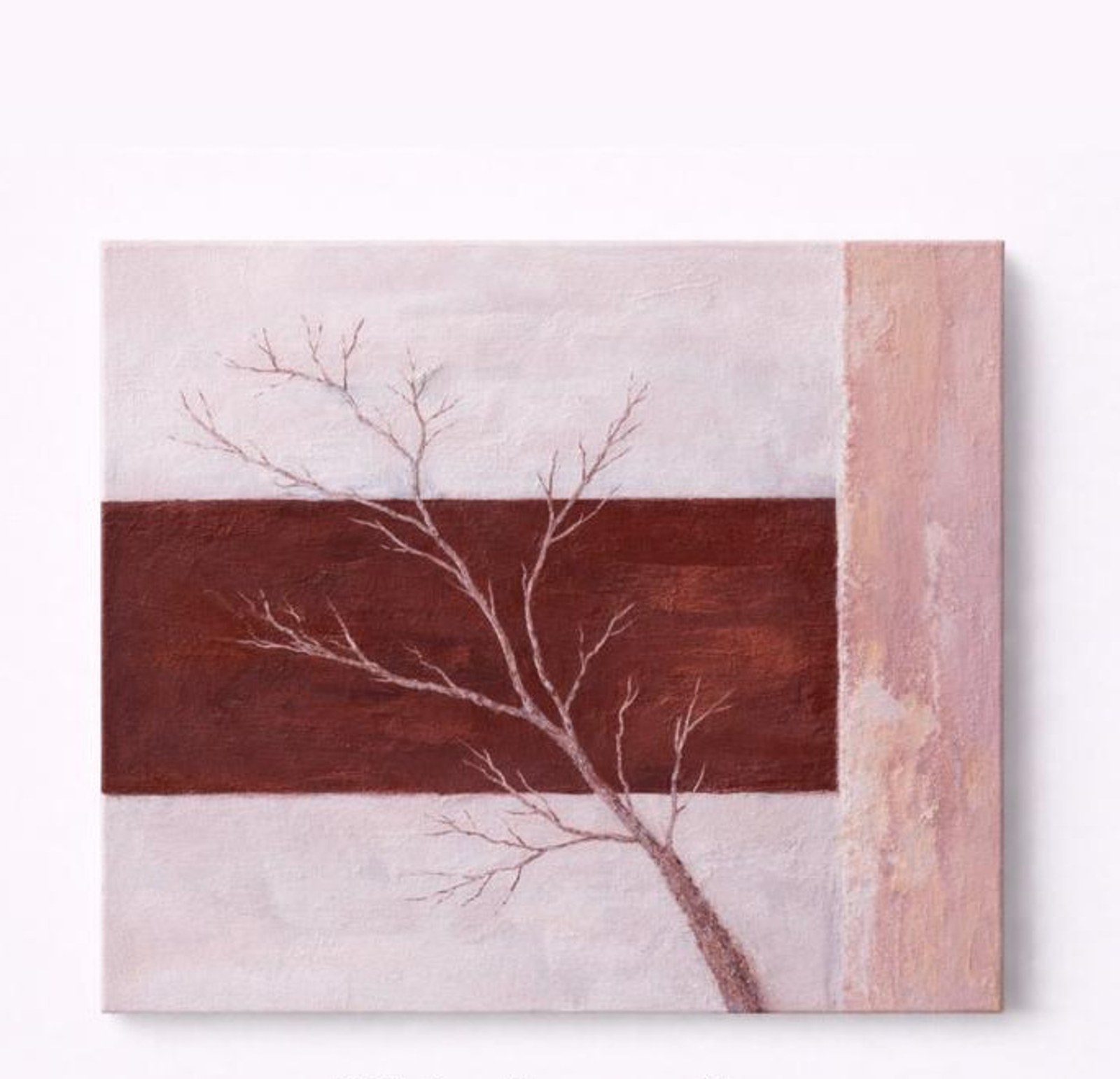 Minimal Tree Study — Textured acrylic on canvas