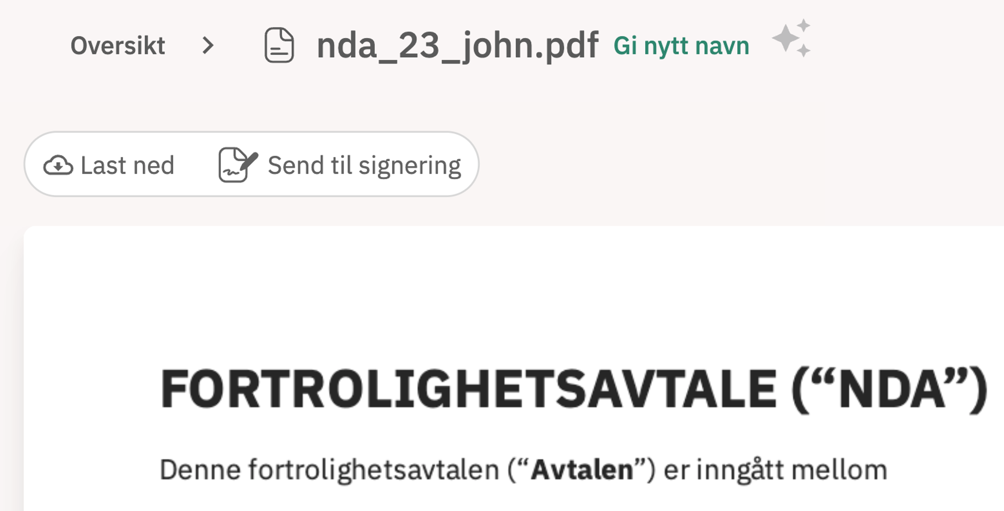 La AI foreslå dokumentnavn