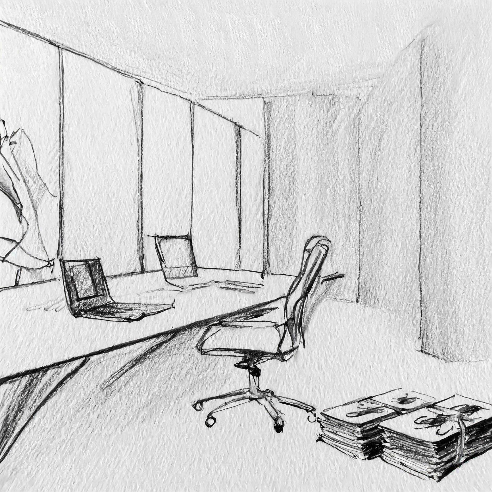 styrerom med to laptoper, en stol og penger