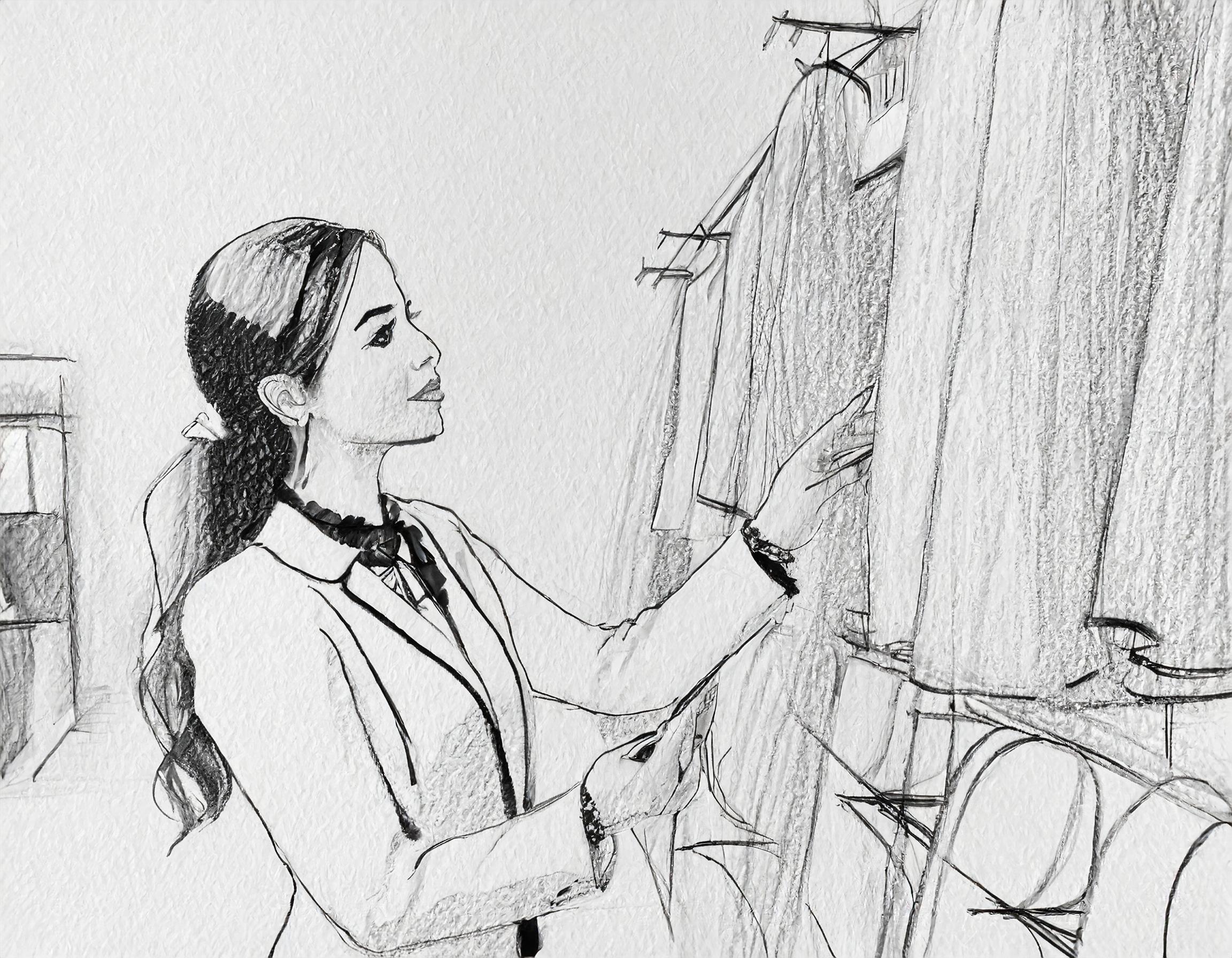 Kvinne ser på klær i en butikk