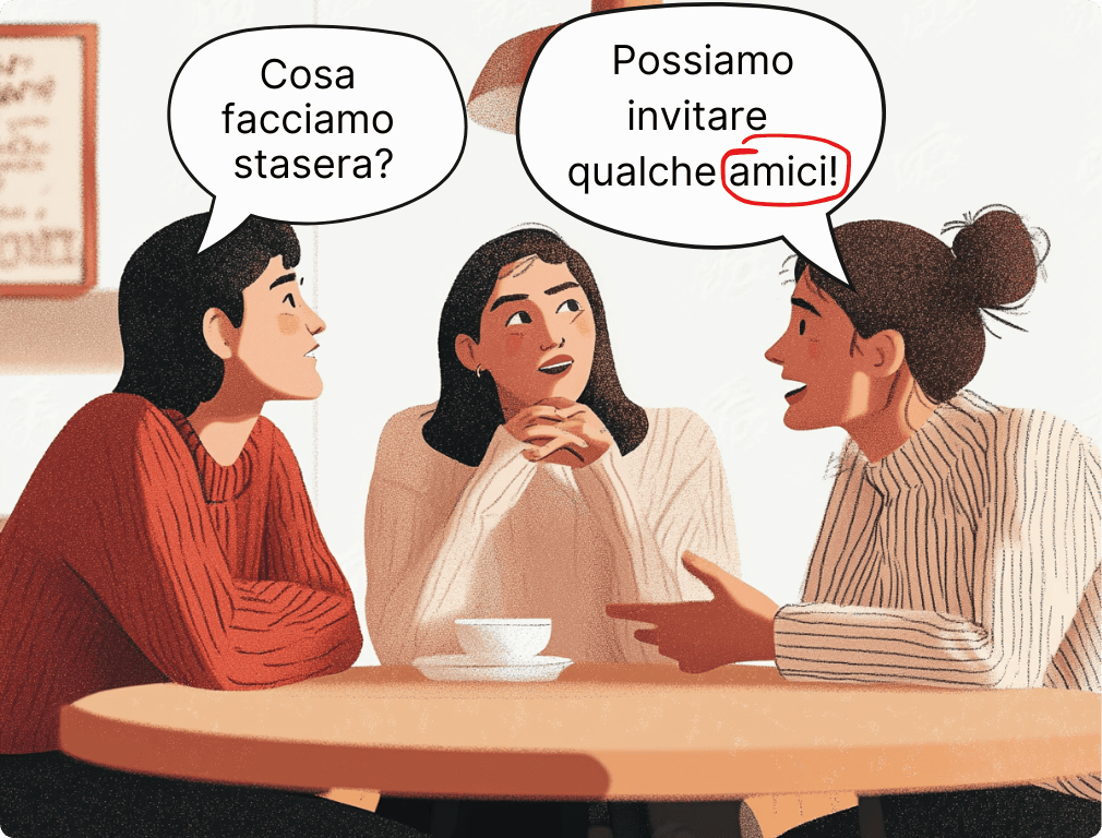 Hero image of a blog post discussing common mistakes made by Italian learners when using Qualche and Alcuni indefinite adjectives 