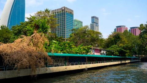 the riverside in Bangkok, Thailand