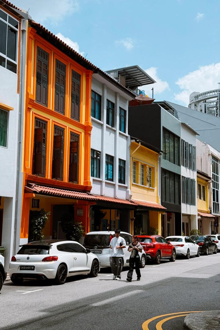 orange and white buildings on Tiong Bahru, Singapore