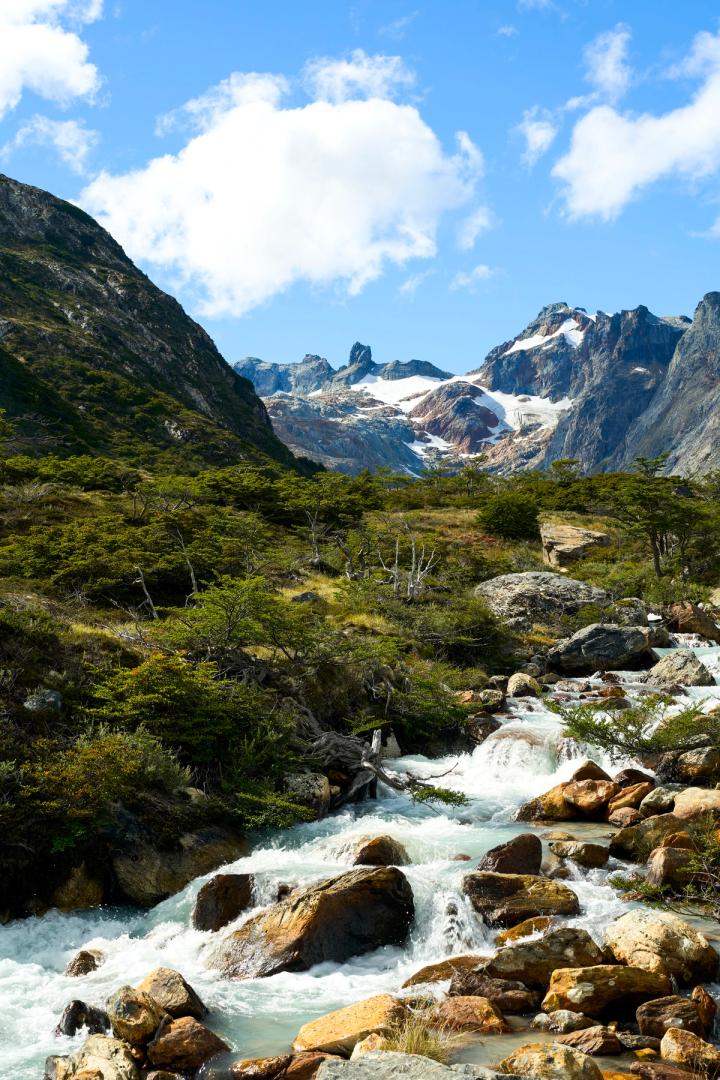 river running in ushuaua, argentina