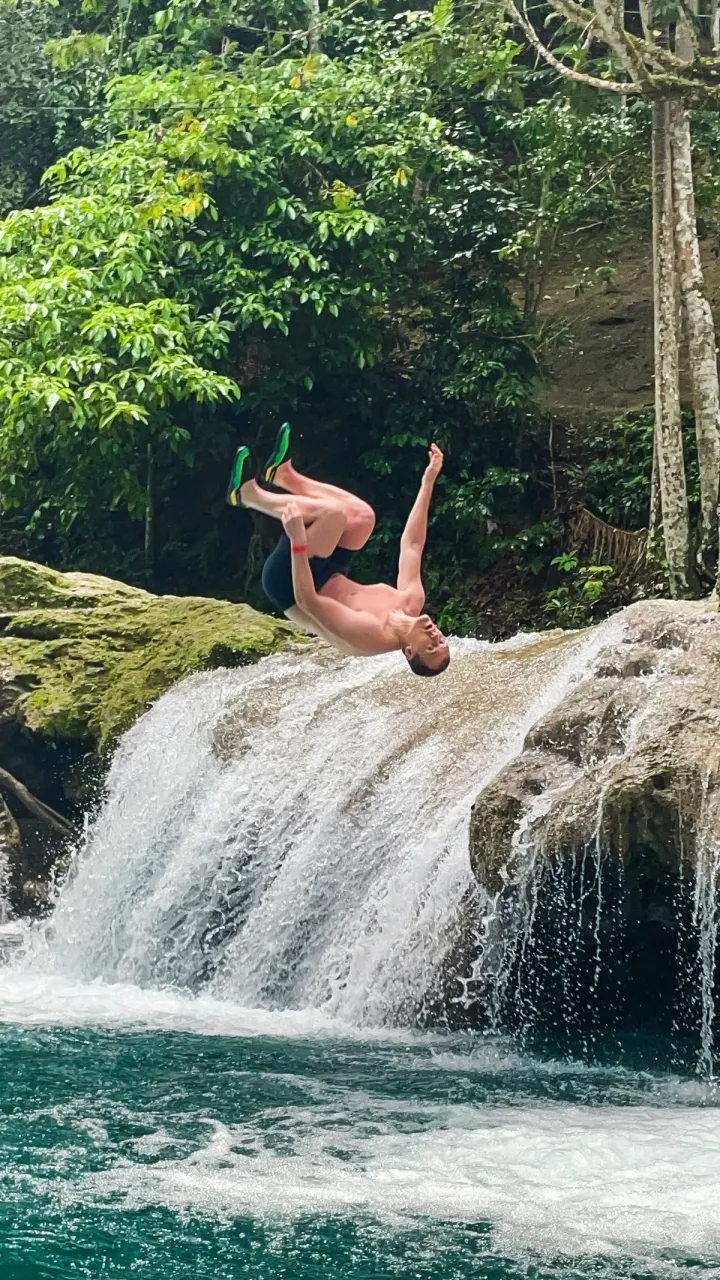 Jumping into the Blue Hole