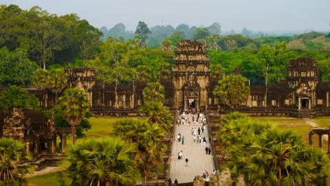 Angkor wat seen from above in Siem Reap, Cambodia