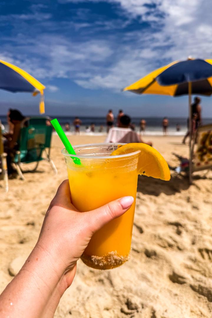 a caipirinha on copacabana beach in rio de janeiro, brazil