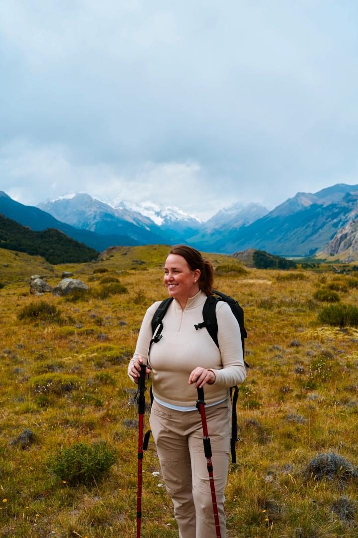 woman hiking in El Chaltén, argentina