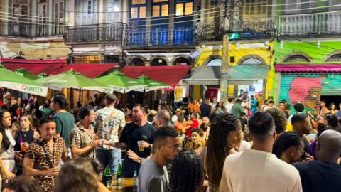 people partying in Rio de Janeiro, brazil