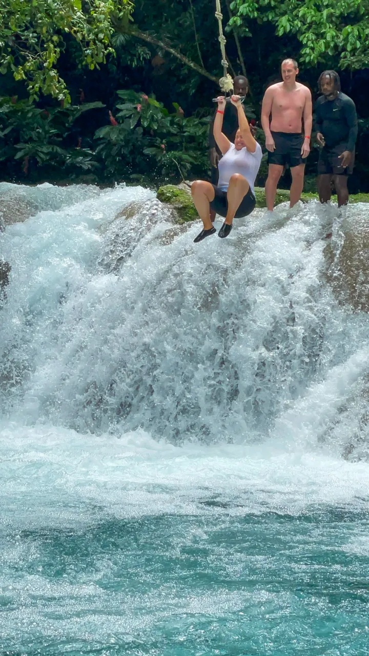 Swinging into the Blue Hole, Jamaica