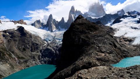 laguna de los tres and laguna sucia at the fitz roy mountain in el chalten, argentina