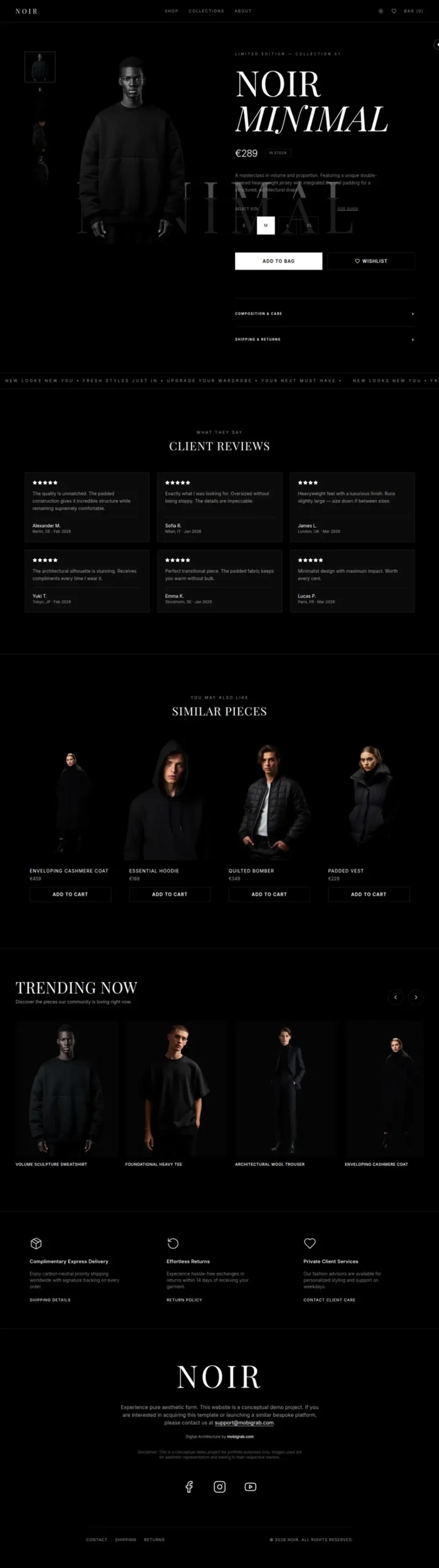 Noir Dark Theme - the ultimate e-commerce solution for small businesses.
