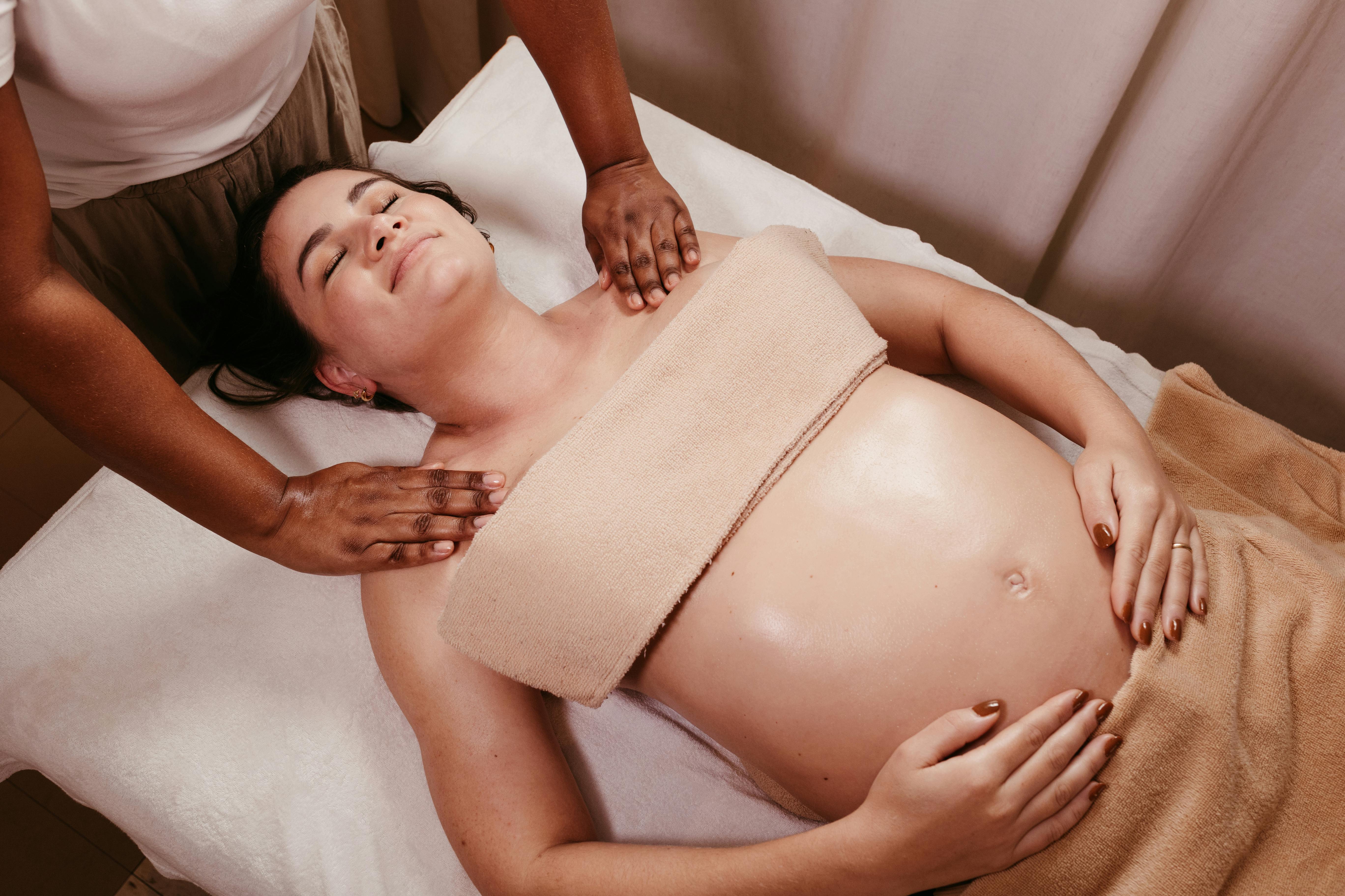 Massage performed on a pregnant woman