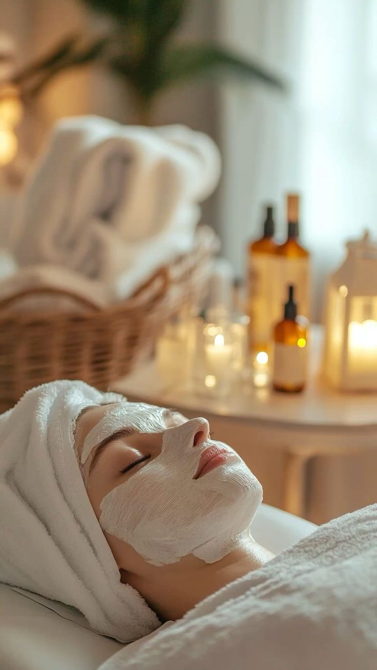 Facial treatment with mask