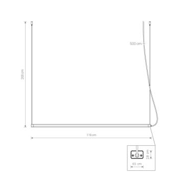 CAMELEON H LED WH 8455, h=200 cm-1