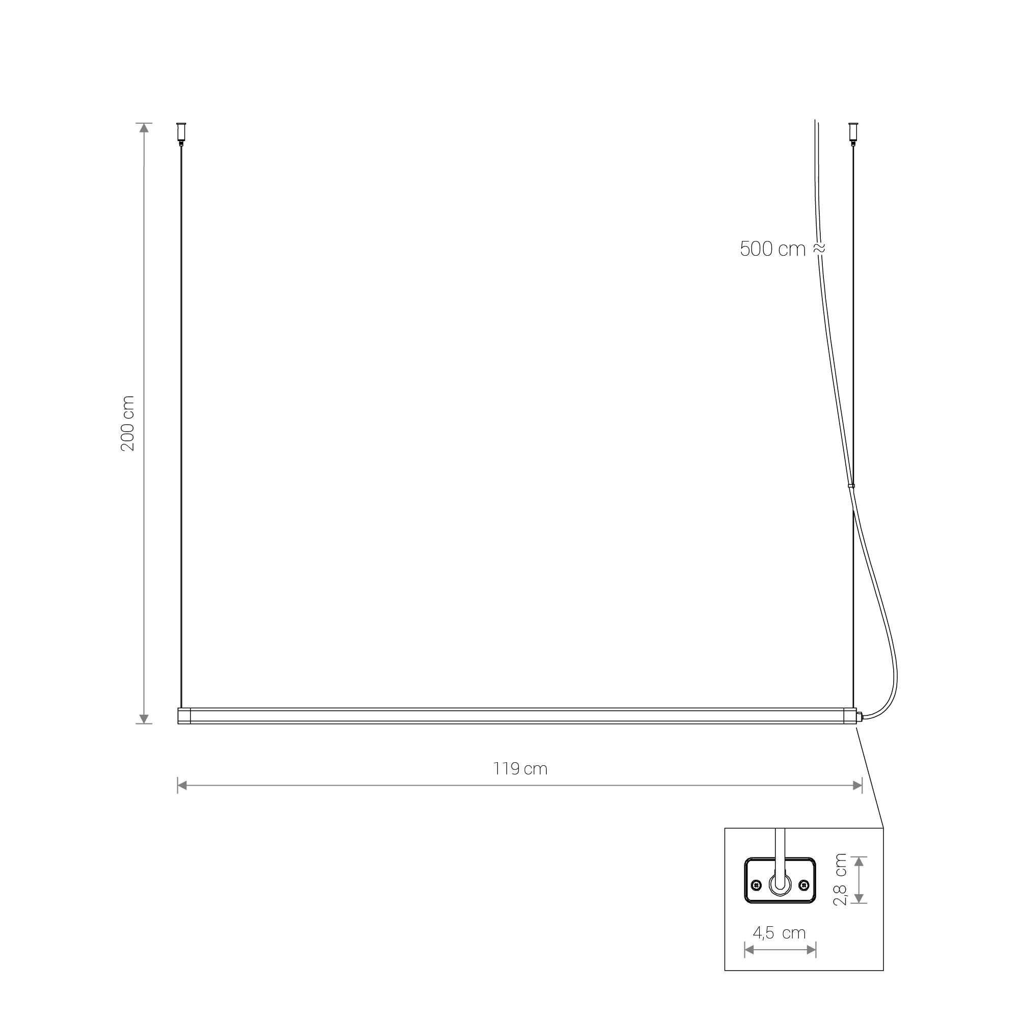 CAMELEON H LED WH 8455, h=200 cm-1