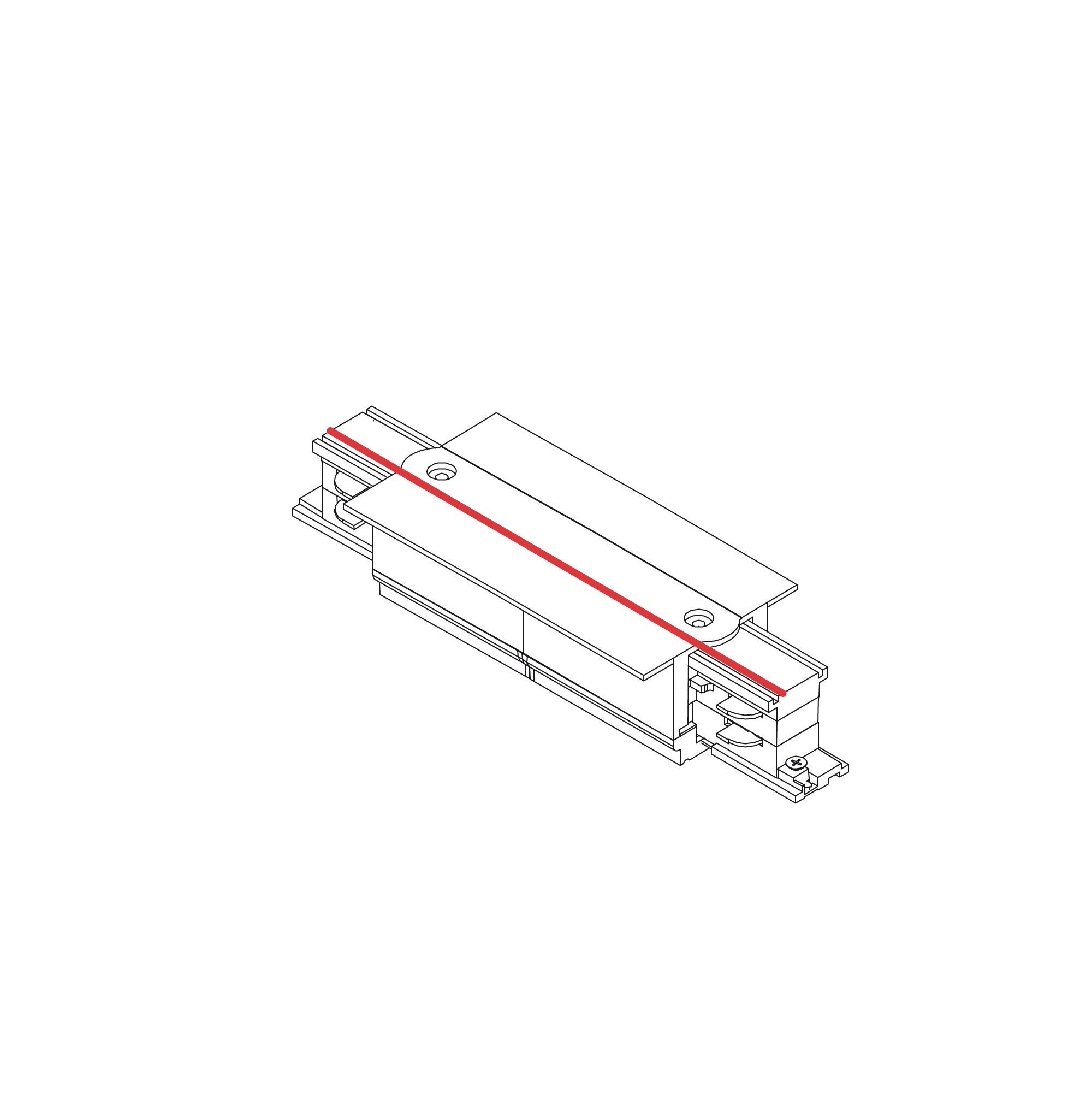 CTLS RECESSED POWER STRAIGHT CONNECTOR WHITE 8686 3F