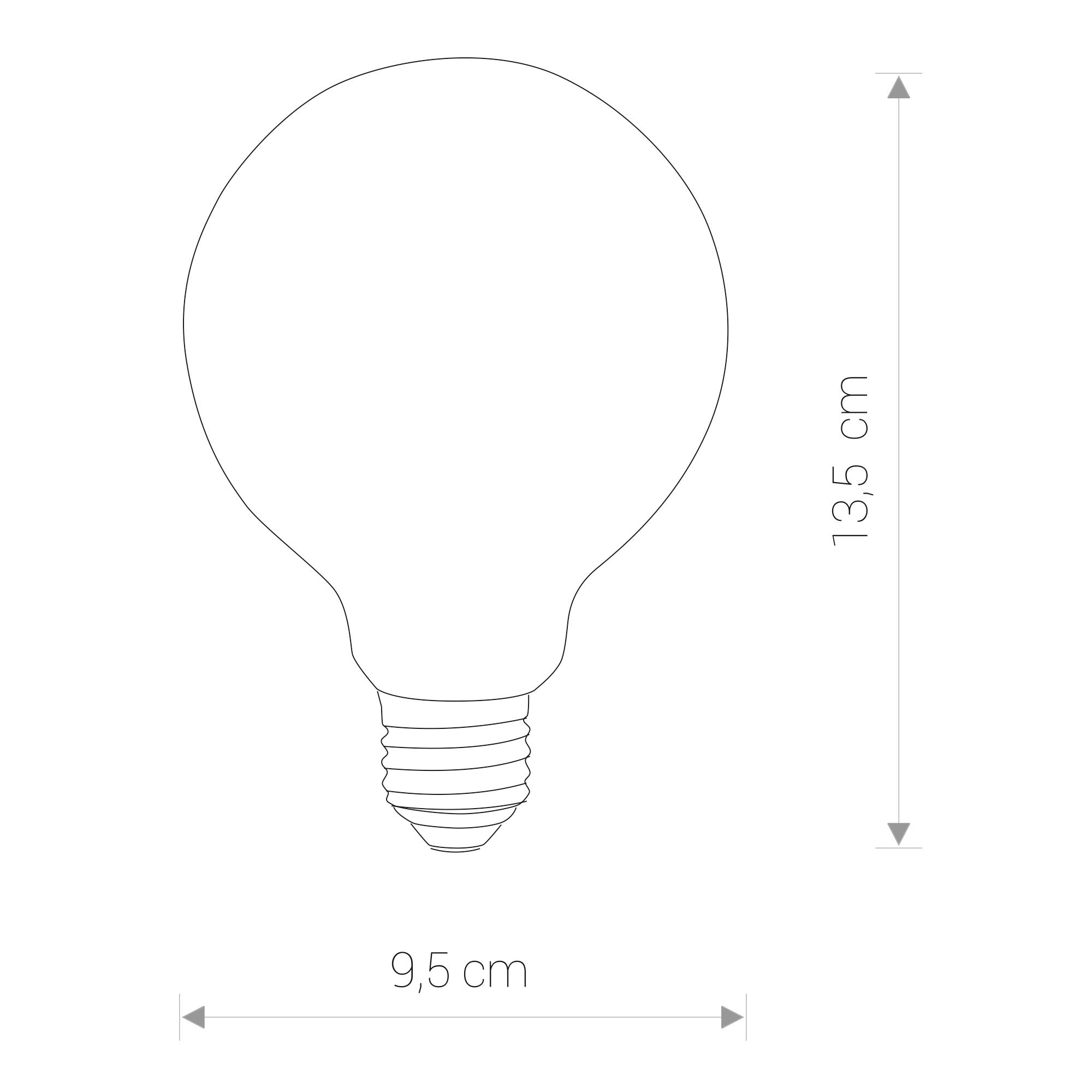 BULB GLASS BALL 9177, 3000K, 840lm, 25 000h-1