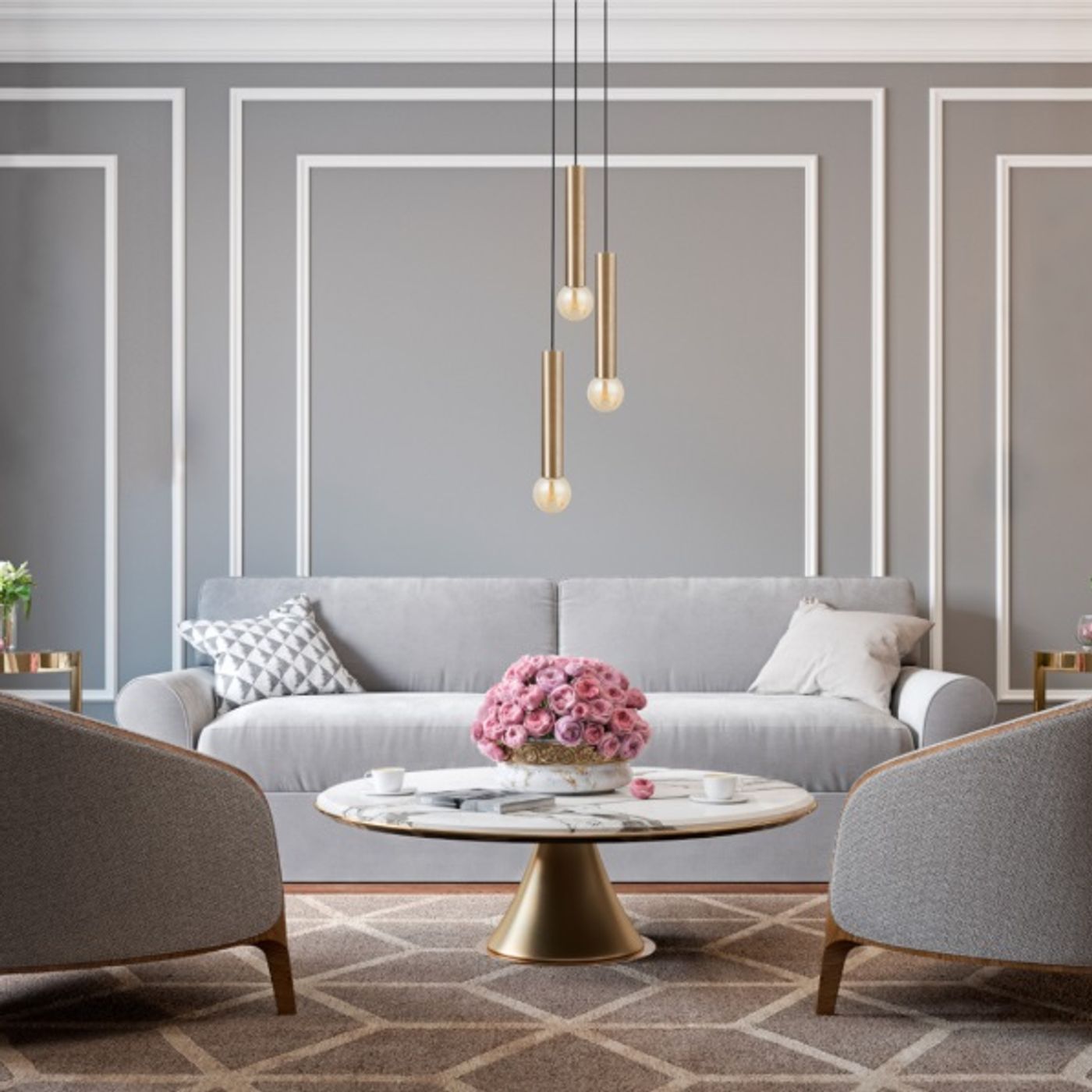 BATON SOLID BRASS III 7855, h=130 cm