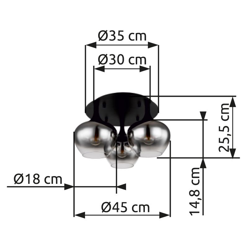 GLOBO MAXY 15548-3D stropné svietidlo