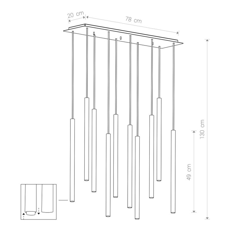 LASER BLACK 8923, h=130 cm