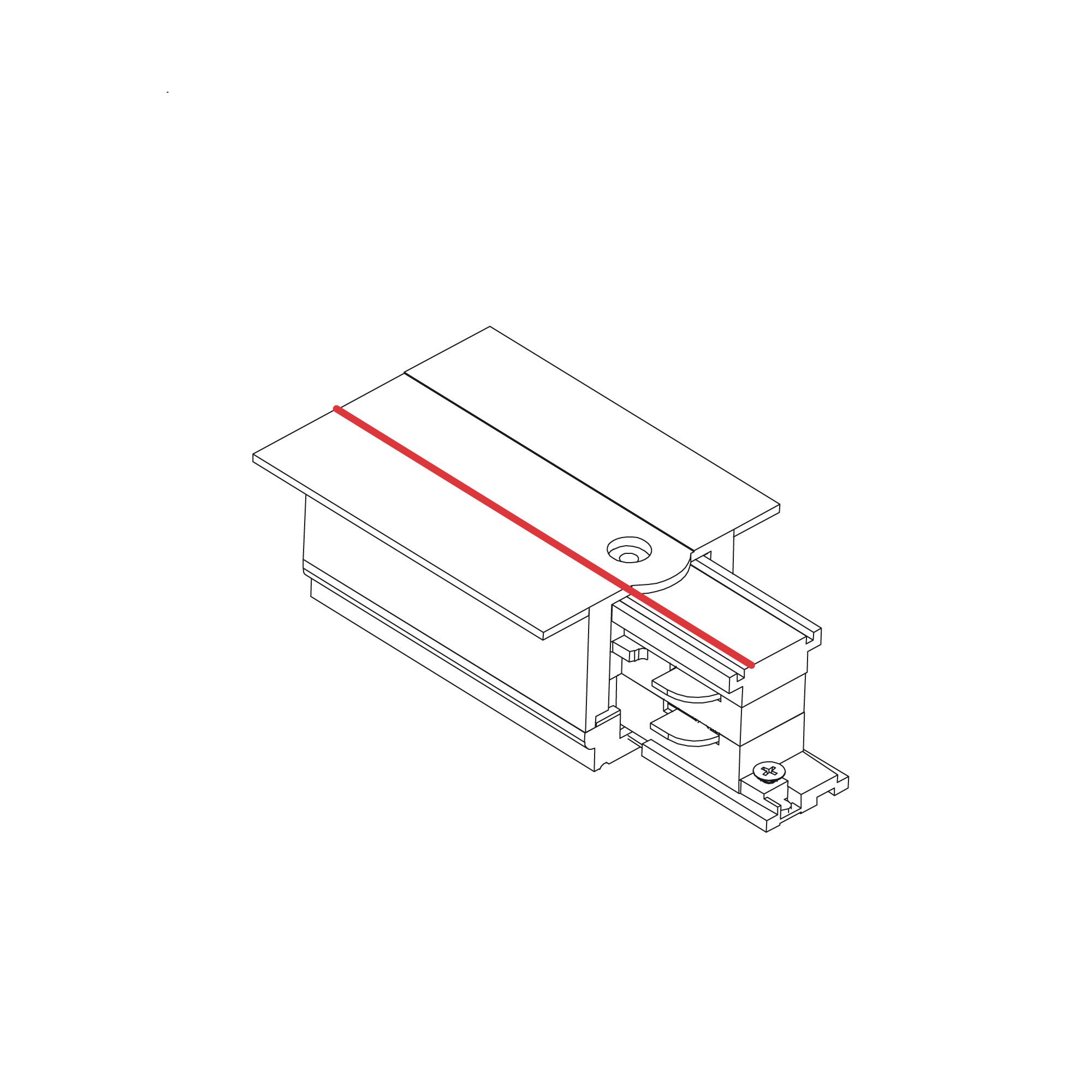 CTLS RECESSED POWER END CAP RIGHT ( PE-R ) WHITE 8691 3F