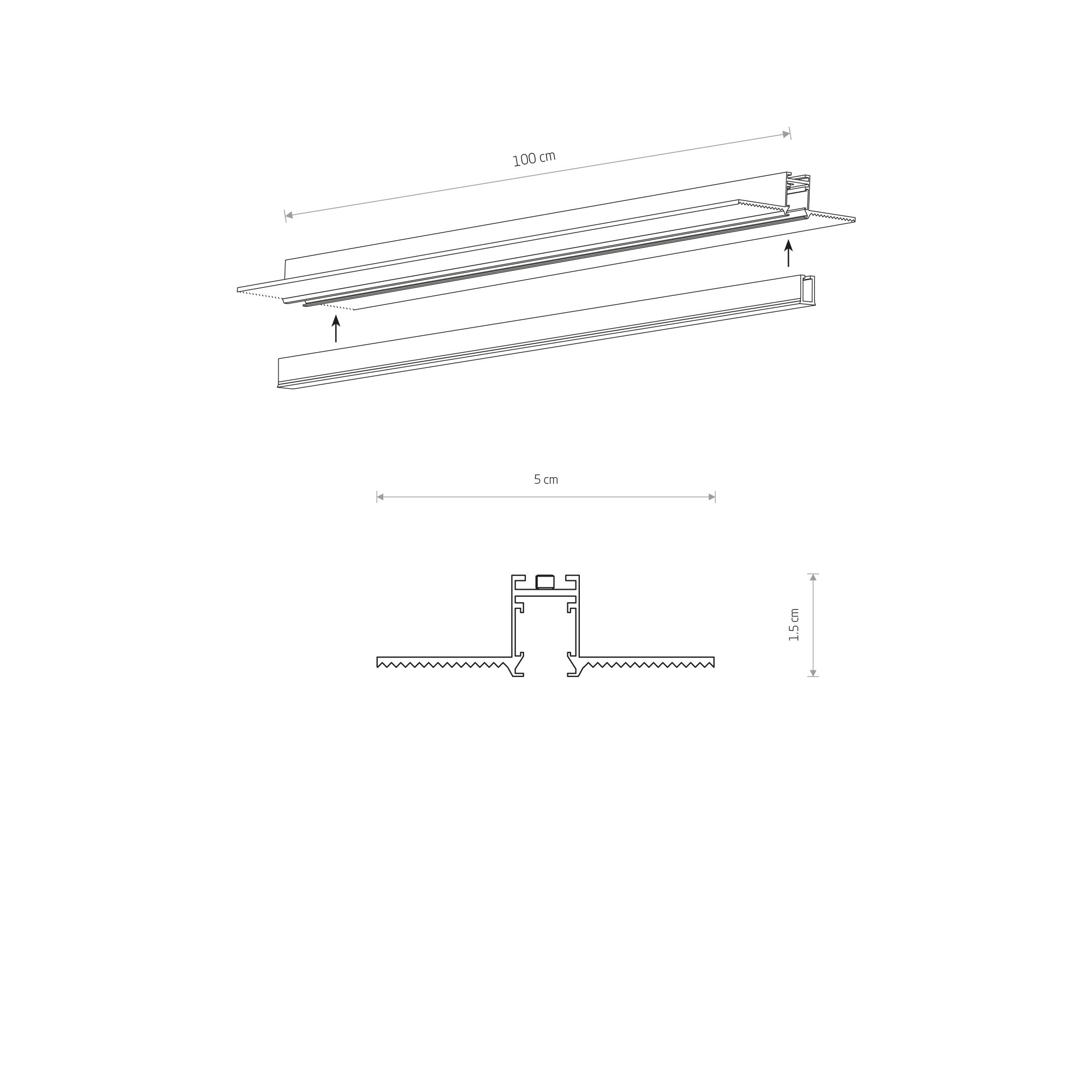NANO - LVM RECESSED TRACK 1M 11730