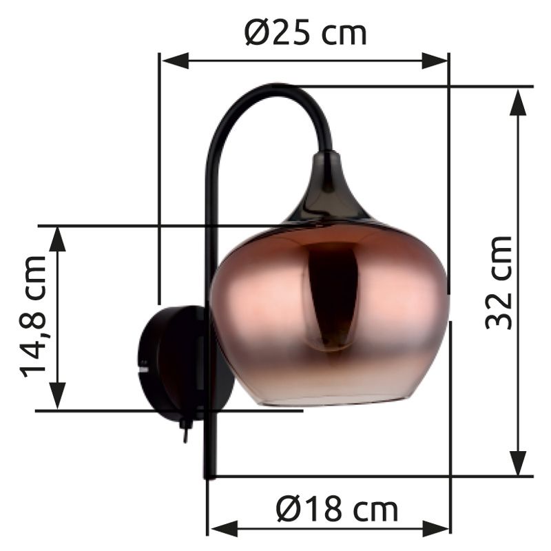 GLOBO MAXY 15548WG nástenné svietidlo