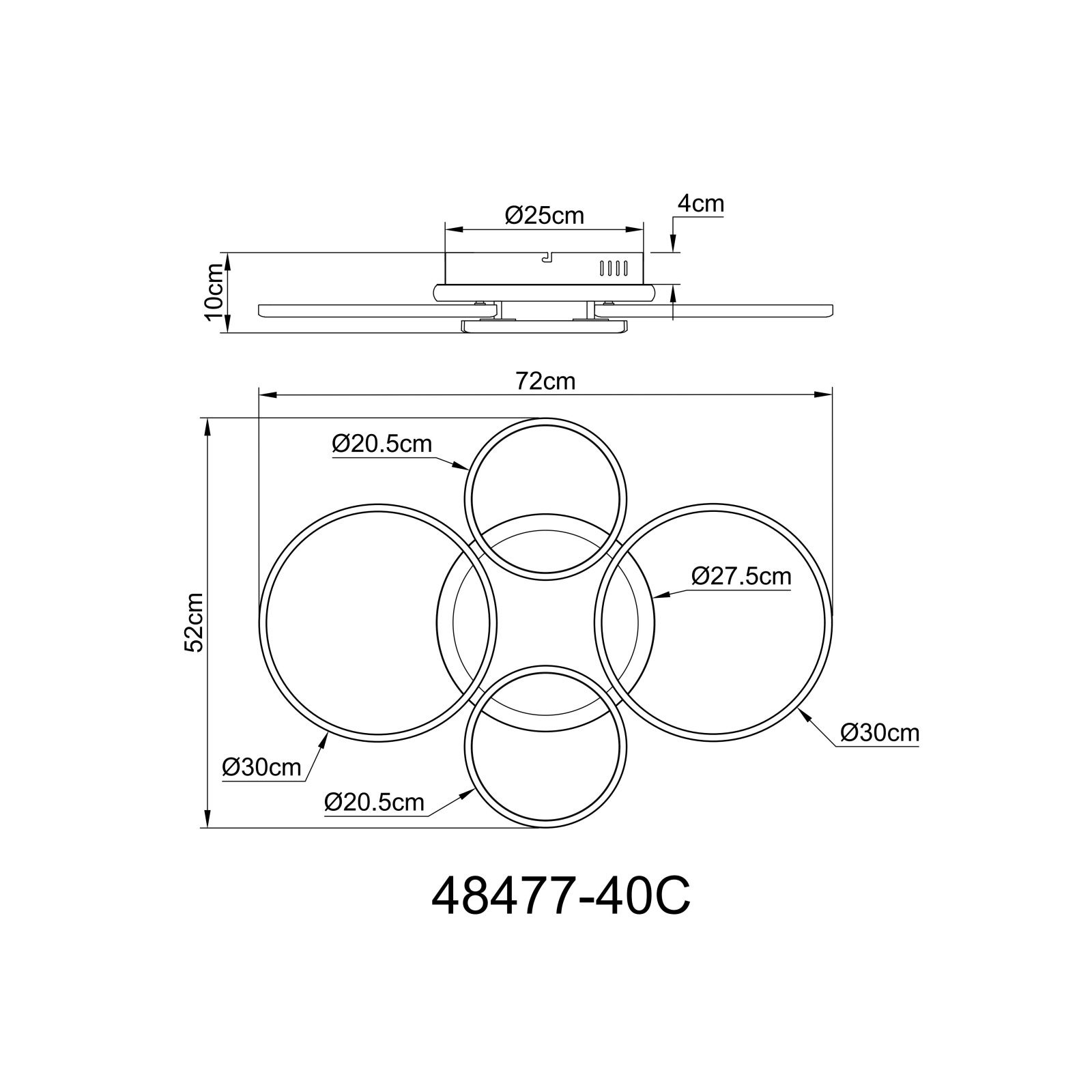 GLOBO ALVIS 48477-40C stropné svietidlo