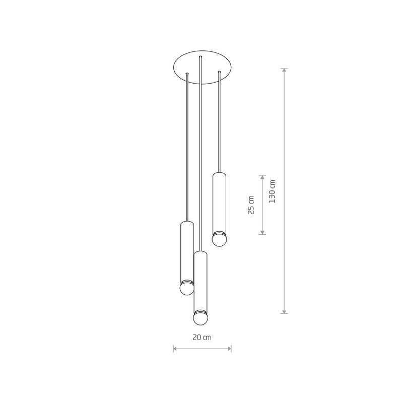 BATON SOLID BRASS III 7855, h=130 cm