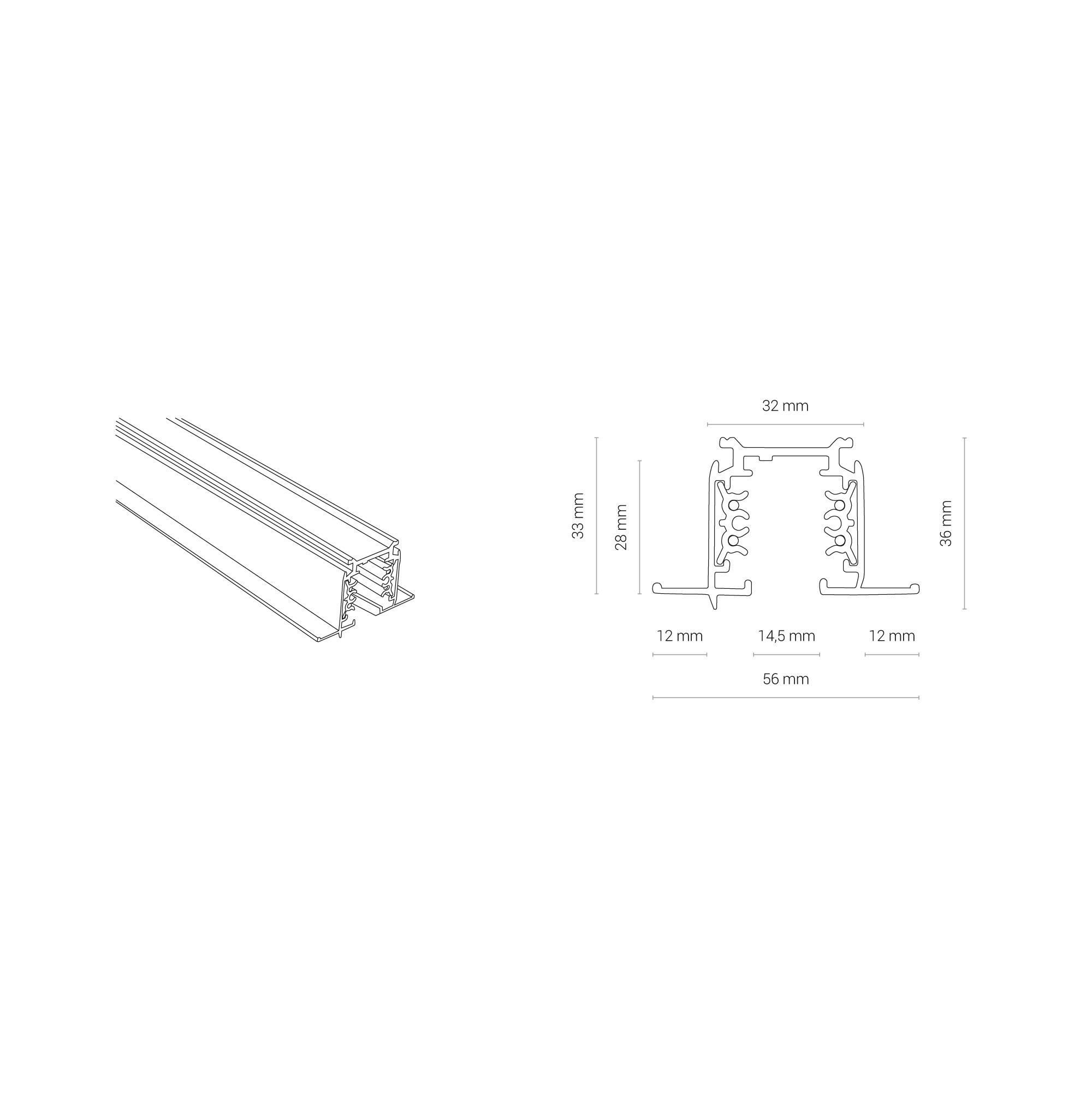 CTLS RECESSED TRACK 1M WHITE 8693 3F-1