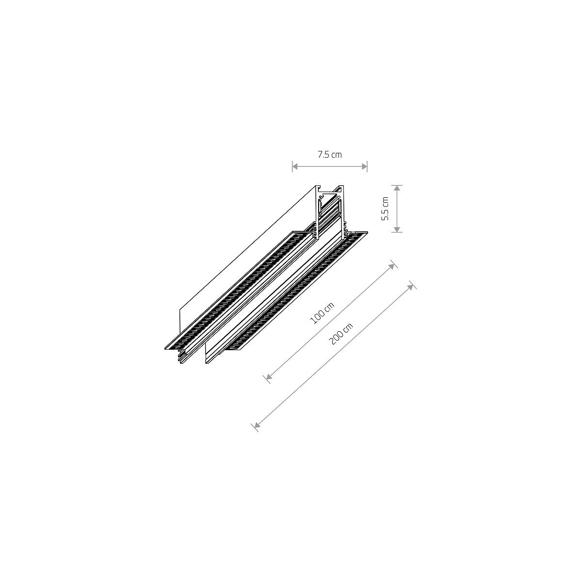 LVM RECESSED TRACK 1M 10156-1
